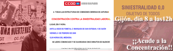 Concentración ante la Federación de empresarios del Metal y Afines del Principado de Asturias (FEMETAL).